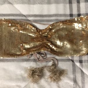 Free people gold sequin bandeau bra